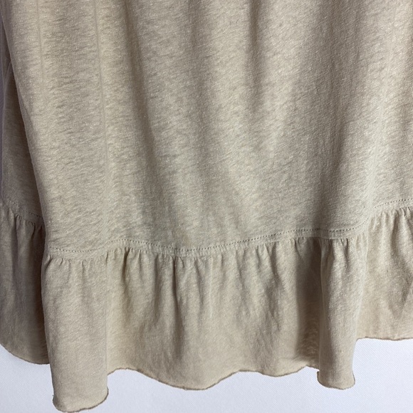 J. Crew khaki braid trim ruffle hem linen blend tank top small NWT - Picture 3 of 7